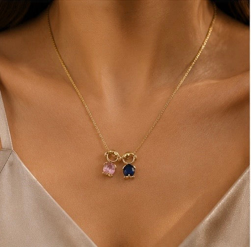 Nidin Fashion Cute Girls Boys Pendant Necklaces For Women Heart Shape Crystal Zircon Charm Clavicle Chain Jewelry Birthday Gifts