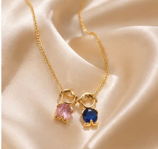 Nidin Fashion Cute Girls Boys Pendant Necklaces For Women Heart Shape Crystal Zircon Charm Clavicle Chain Jewelry Birthday Gifts